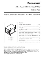 Panasonic FV-10NLF1E Installation Instructions Manual preview