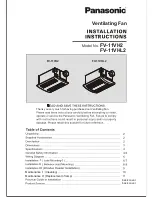 Panasonic FV-11VF2 Installation Instructions Manual preview