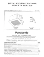 Preview for 1 page of Panasonic FV-11VQD2 Installation Instructions Manual