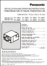 Preview for 1 page of Panasonic FV-12NS3 Installation And Operating Instructions Manual