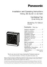 Preview for 1 page of Panasonic FV-15AUL1 Installation And Operating Instructions Manual