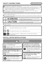 Preview for 2 page of Panasonic FV-15ZY1 Installation And Operating Instructions Manual