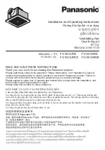 Preview for 1 page of Panasonic FV-24CUR2 Installation And Operating Instructions Manual