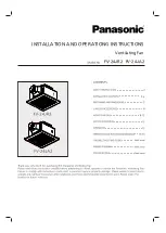 Preview for 1 page of Panasonic FV-24JR2 Installation And Operationg Instructions