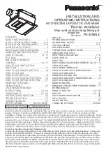 Preview for 1 page of Panasonic FV-30BG3 Installation And Operating Instructions Manual