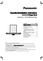 Panasonic FV-KTB2T61HK Operation/Installation Instructions Peration/Installation Instructions preview