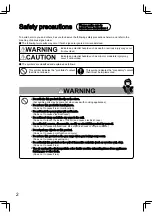 Preview for 2 page of Panasonic FV-KTB2T61HK Operation/Installation Instructions Peration/Installation Instructions