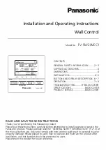 Panasonic FV-SW20VEC1 Installation And Operating Instructions Manual предпросмотр