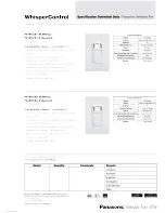 Panasonic FV-WCCS1-W Specification предпросмотр