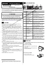 Panasonic FX-301 Series Instruction Manual preview