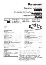 Preview for 1 page of Panasonic FY-150ZDY8 Operation Instructions Manual