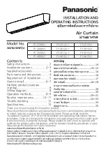 Panasonic FY-2509U1 Installation And Operating Instructions Manual preview