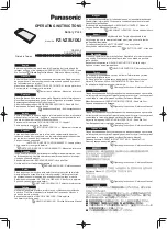 Preview for 1 page of Panasonic FZ-VZSU1XU Operating Instructions Manual