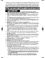 Preview for 3 page of Panasonic Genius NN-SN660S Operating Instructions Manual