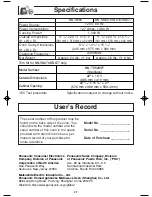 Preview for 29 page of Panasonic Genius NN-SN660S Operating Instructions Manual