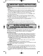 Предварительный просмотр 6 страницы Panasonic Genius Prestige NN-SD797S Operating Instructions Manual