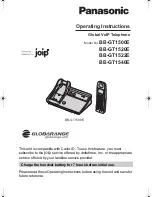 Предварительный просмотр 1 страницы Panasonic GLOBARANGE BB-GT1500E Operating Instructions Manual