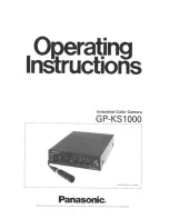 Panasonic GPKS1000 - INDUSTRIAL COLOR CAM Operating Instructions Manual preview