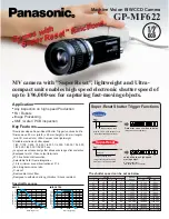 Предварительный просмотр 1 страницы Panasonic GPMF622 - MACHINE VISION CAMER Specifications