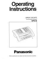 Panasonic Great Escape EP518 Operating Instructions Manual preview