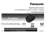 Preview for 1 page of Panasonic H-FSQ 14045 Operating Instructions Manual