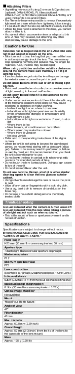 Preview for 5 page of Panasonic H-H025 User Manual