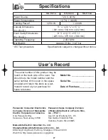 Preview for 29 page of Panasonic H724 Operating Instructions Manual