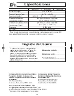 Preview for 59 page of Panasonic H724 Operating Instructions Manual