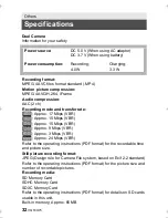 Preview for 32 page of Panasonic HC-DC3 Operating Instruction