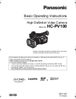 Preview for 1 page of Panasonic HC-PV100 Basic Operating Instructions Manual