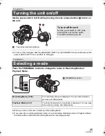 Preview for 25 page of Panasonic HC-PV100 Basic Operating Instructions Manual