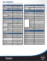 Preview for 2 page of Panasonic HC-V10 Specifications