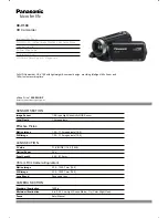 Preview for 1 page of Panasonic HC-V100 Specifications