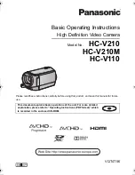 Preview for 1 page of Panasonic HC-V110 Operating	 Instruction