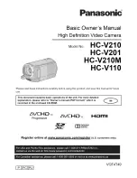 Panasonic HC-V210 Basic Owner'S Manual предпросмотр