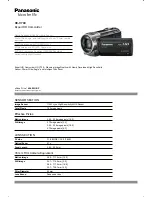 Panasonic HC-V700 Specifications предпросмотр