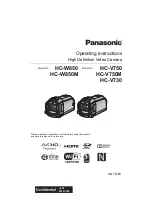 Panasonic HC-V750 Operating Instructions Manual preview