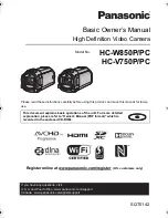 Panasonic HC-V750P Basic Owner'S Manual preview