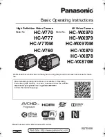 Panasonic HC-V770 Basic Operating Instructions Manual предпросмотр