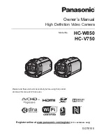 Предварительный просмотр 1 страницы Panasonic HC-W850 Owner'S Manual