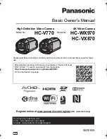 Panasonic HC-WX970 Owner'S Manual preview