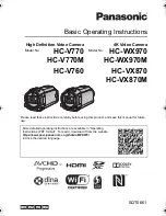 Panasonic HC-WX970HC-V770M Basic Operating Instructions Manual preview