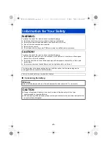 Preview for 2 page of Panasonic HC-X1 Operating Instructions Manual