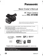 Panasonic HC-X1000 Owner'S Manual preview