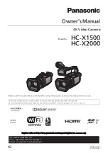 Preview for 1 page of Panasonic HC-X2000 Owner'S Manual