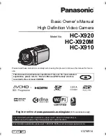 Panasonic HC-X920K Basic Owner'S Manual preview