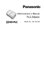 Panasonic HD-PLC DA-PU100 Administrator'S Manual preview