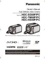 Предварительный просмотр 1 страницы Panasonic HDC-HS80 Owner'S Manual