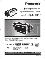 Предварительный просмотр 1 страницы Panasonic HDC-SD1 Operating Instructions Manual