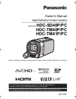 Предварительный просмотр 1 страницы Panasonic HDC-SD40 Owner'S Manual